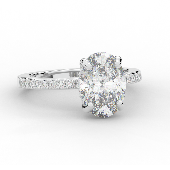 2.70CT.TW OVAL LAB DIAMOND SOLITAIRE ENGAGEMENT RING