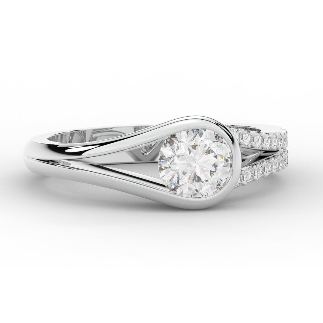 1.10CT.TW ROUND LAB DIAMOND SOLITAIRE ENGAGEMENT RING