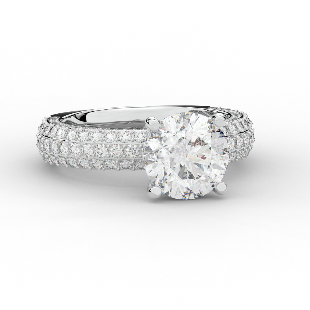 4.80CT.TW ROUND LAB DIAMOND UNDERHALO ENGAGEMENT RING