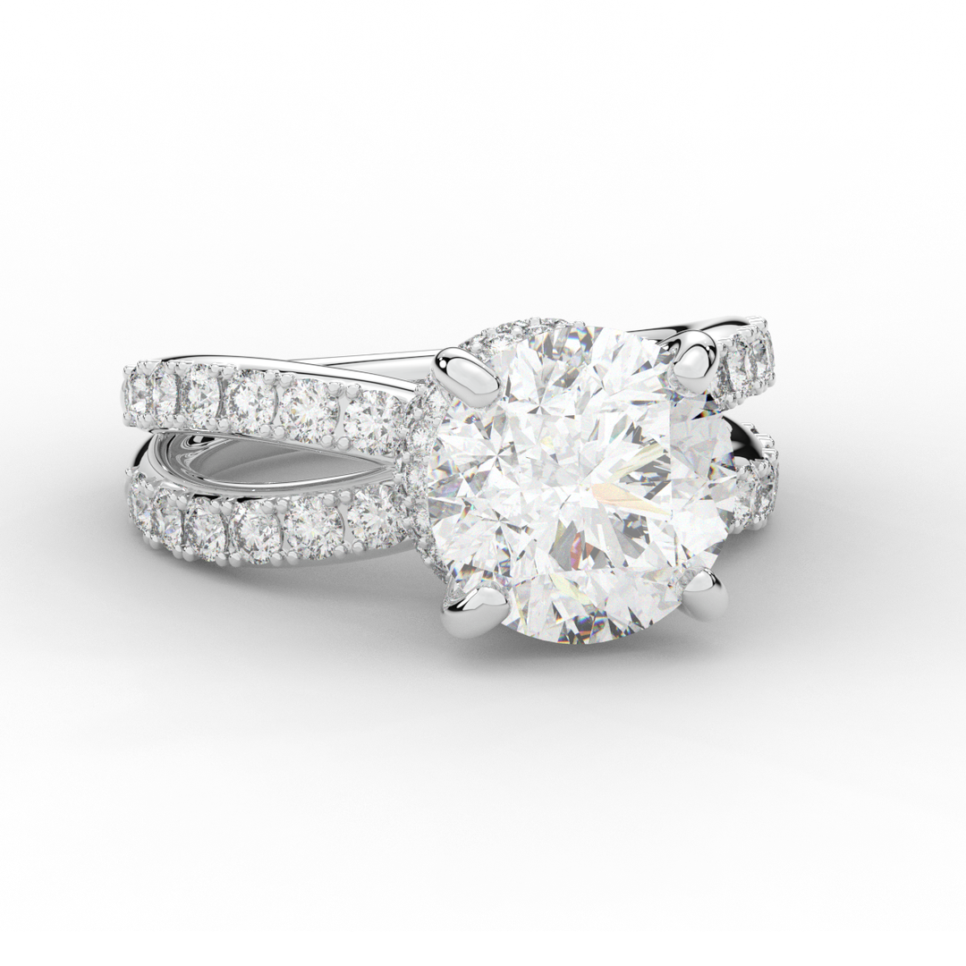 6.25CT.TW ROUND LAB DIAMOND ENGAGEMENT RING