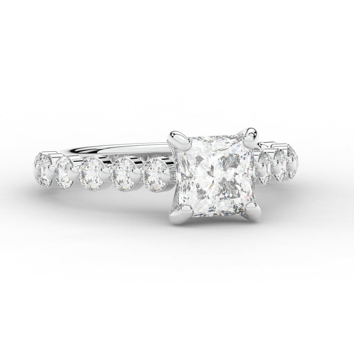 3.90CT.TW PRINCESS LAB DIAMOND ENGAGEMENT RING