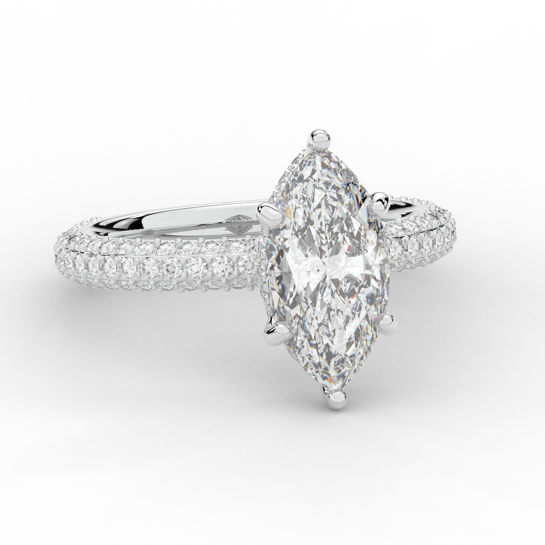 2.60CT.TW MARQUISE LAB DIAMOND ENGAGEMENT RING