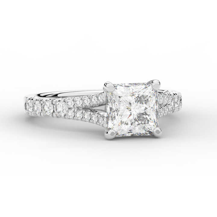 2.45CT.TW PRINCESS LAB DIAMOND ENGAGEMENT RING