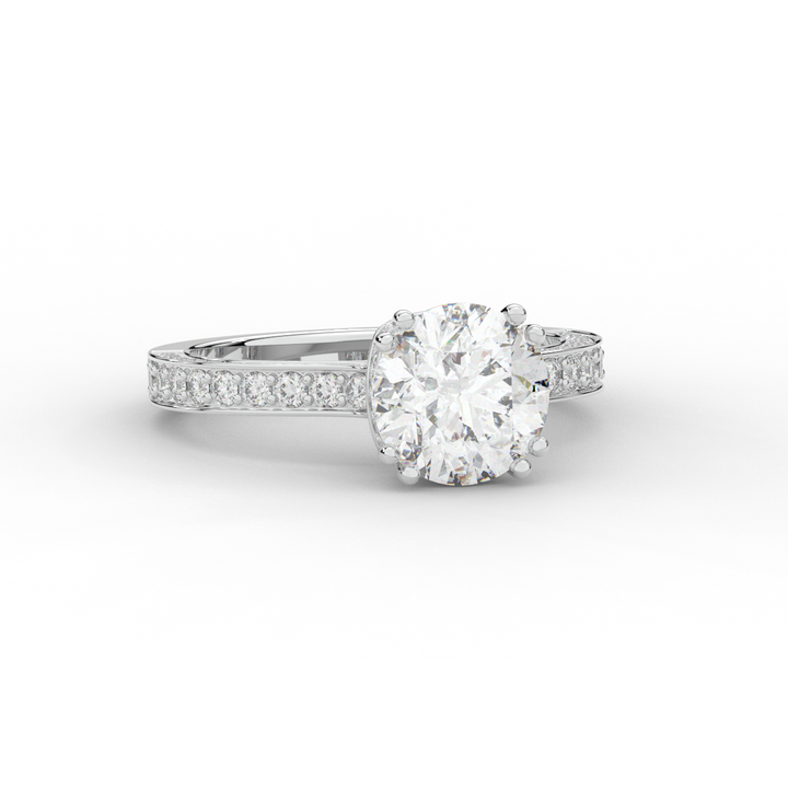 2.60CT.TW ROUND LAB DIAMOND SOLITAIRE ENGAGEMENT RING