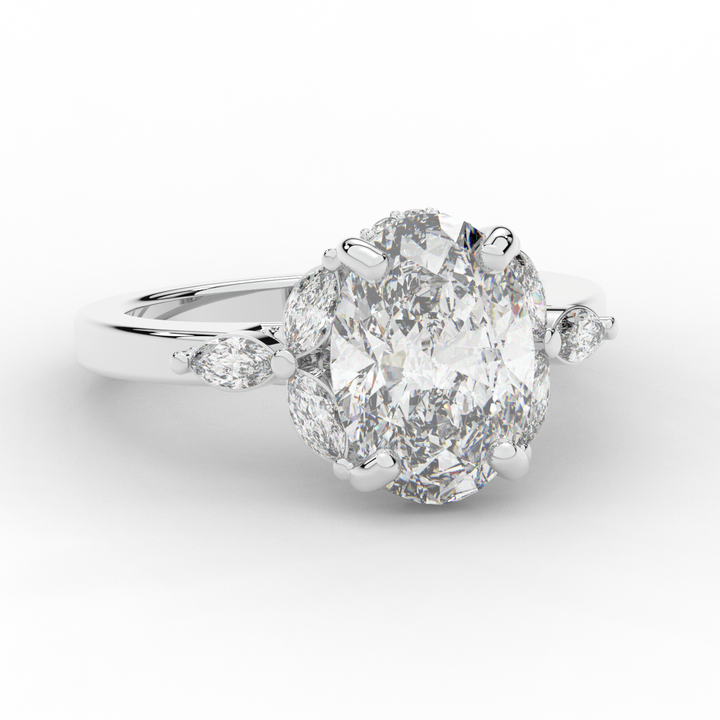 2.85CT.TW OVAL LAB DIAMOND ENGAGEMENT RING