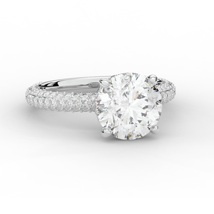 3.60CT.TW ROUND LAB DIAMOND SOLITAIRE ENGAGEMENT RING