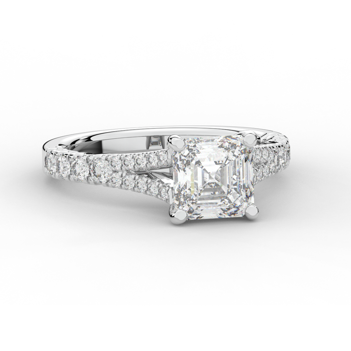 2.45CT.TW ASSCHER LAB DIAMOND ENGAGEMENT RING