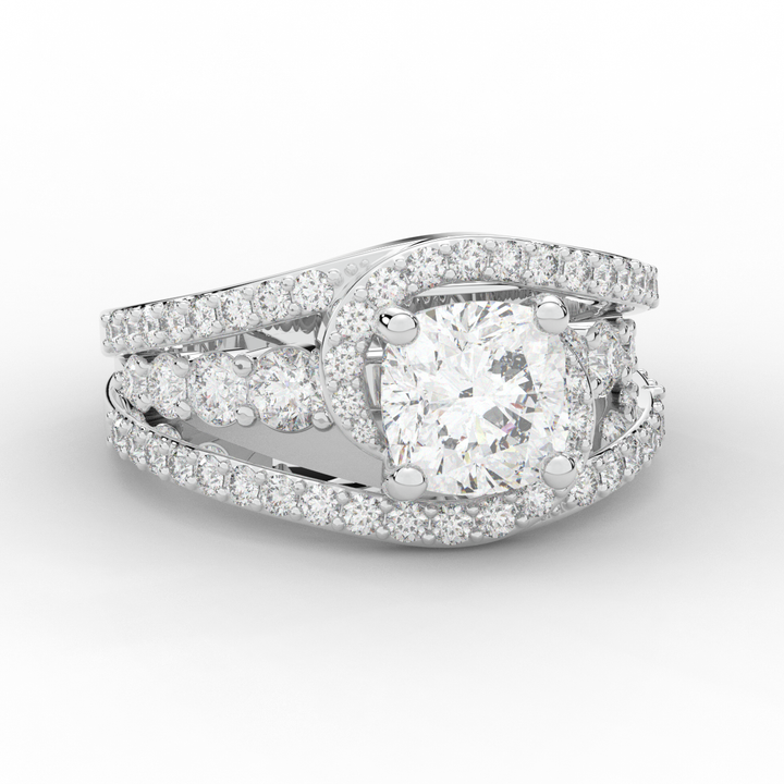 3.30CT.TW CUSHION LAB DIAMOND ENGAGEMENT RING