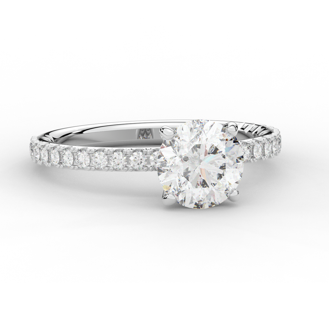 1.75CT.TW ROUND LAB DIAMOND SOLITAIRE ENGAGEMENT RING