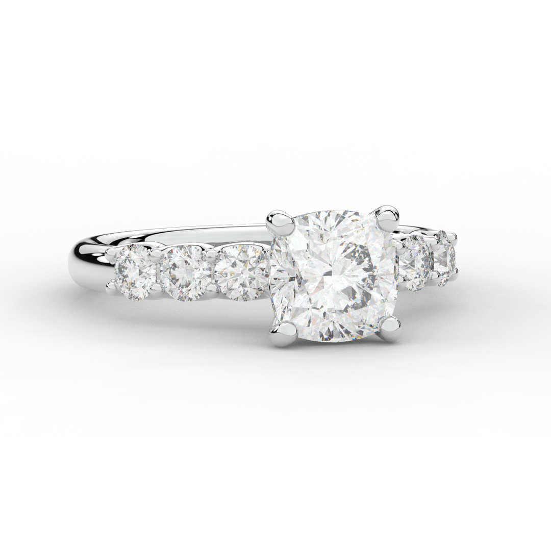 2.60CT.TW CUSHION LAB DIAMOND SOLITAIRE ENGAGEMENT RING