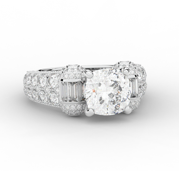 4.75CT.TW CUSHION LAB DIAMOND ENGAGEMENT RING