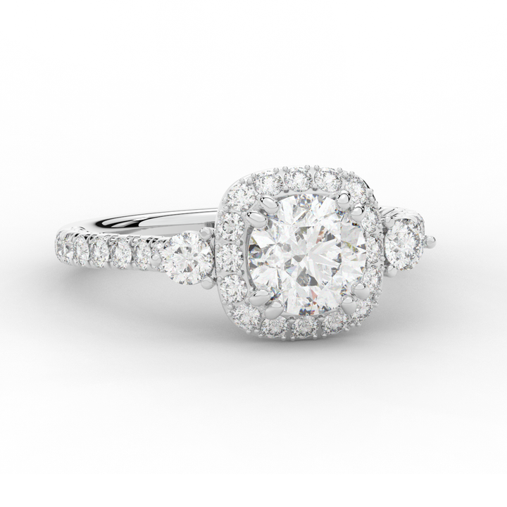 1.75CT.TW ROUND LAB DIAMOND HALO ENGAGEMENT RING