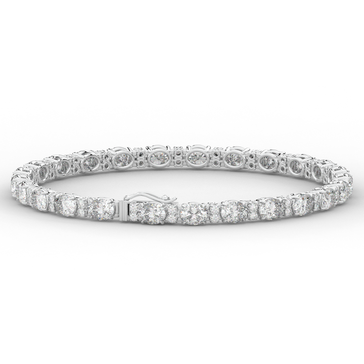 9.25CT.TW OVAL AND ROUND LAB DIAMOND TENNIS BRACELET - Nazarelle