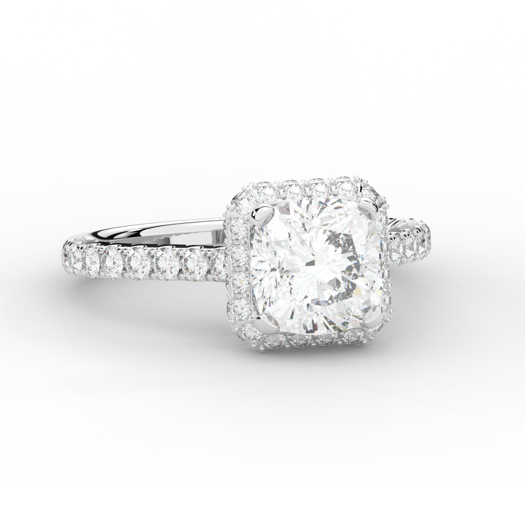 2.75CT.TW CUSHION LAB DIAMOND HALO ENGAGEMENT RING