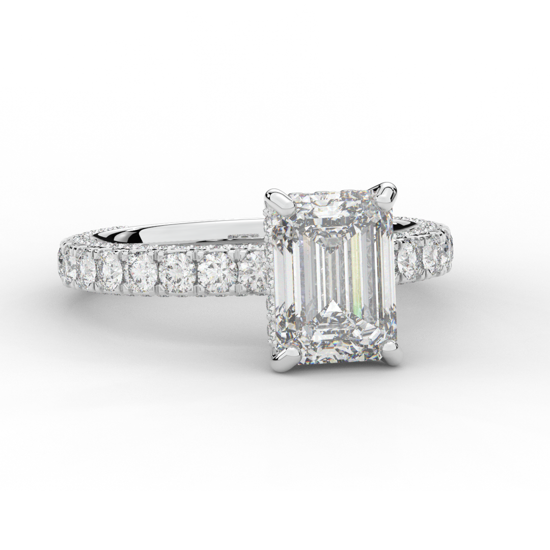 3.00CT.TW EMERALD CUT LAB DIAMOND ENGAGEMENT RING