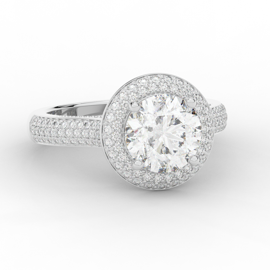 2.45CT.TW ROUND LAB DIAMOND HALO ENGAGEMENT RING