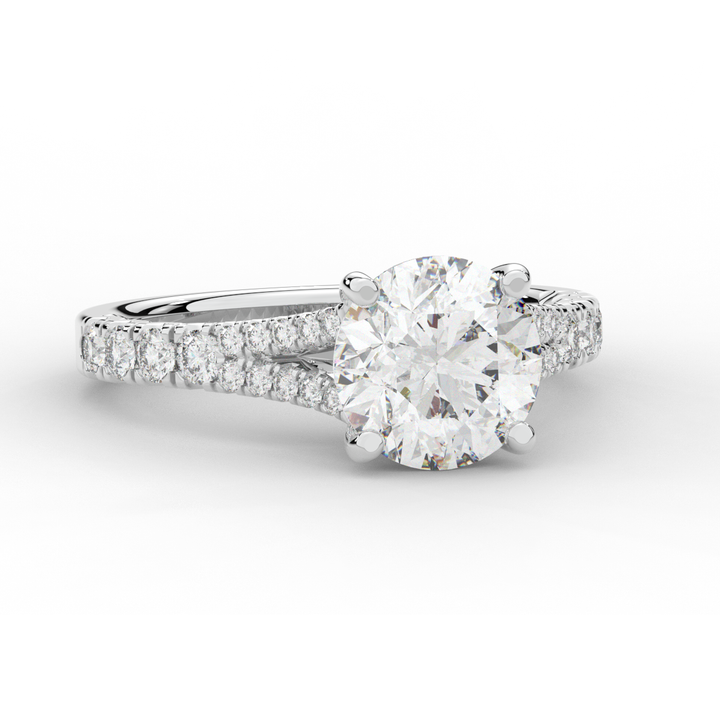 2.45CT.TW ROUND LAB DIAMOND ENGAGEMENT RING