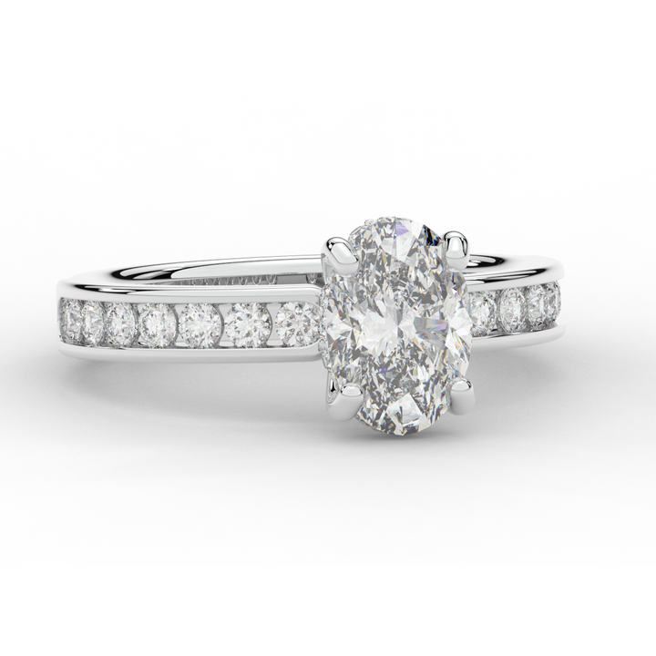 1.95CT.TW OVAL LAB DIAMOND UNDERHALO ENGAGEMENT RING