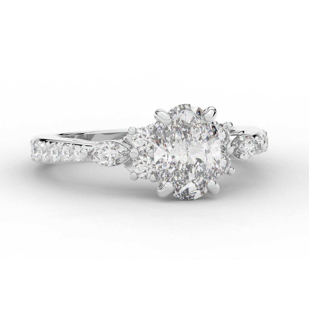 1.35CT.TW OVAL LAB DIAMOND ENGAGEMENT RING