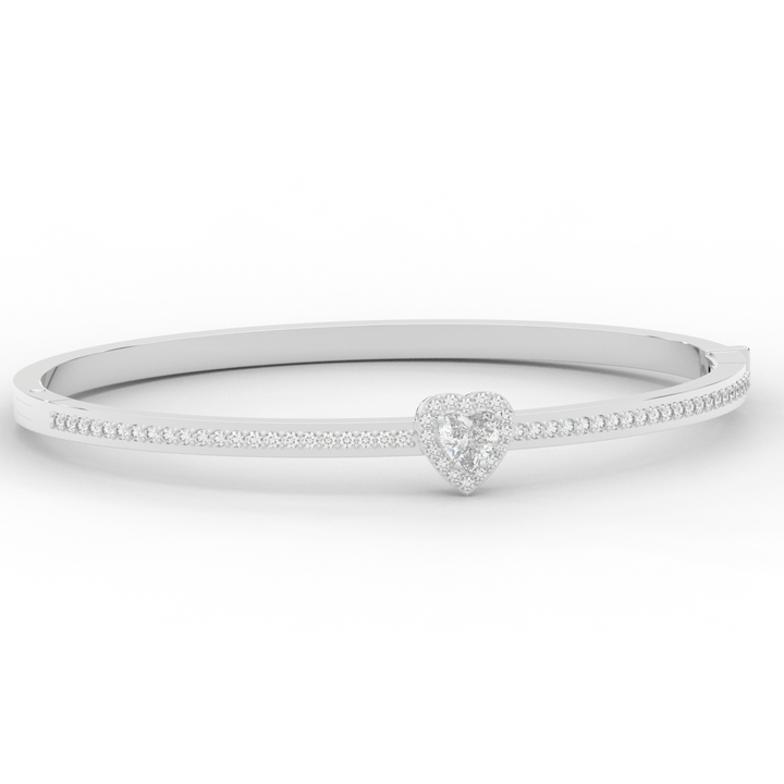 1.65CT.TW HEART AND ROUND LAB DIAMOND  BANGLE