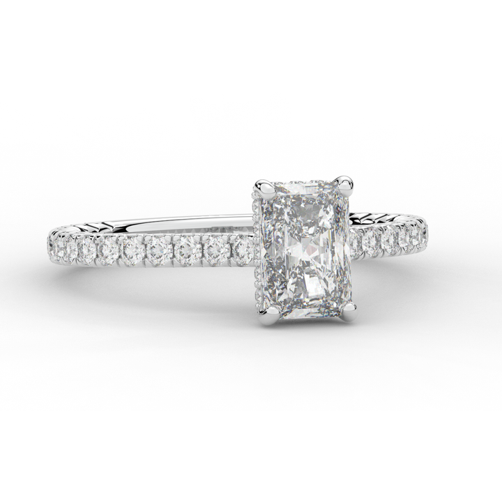 2.10CT.TW RADIANT LAB DIAMOND UNDERHALO SOLITAIRE ENGAGEMENT RING