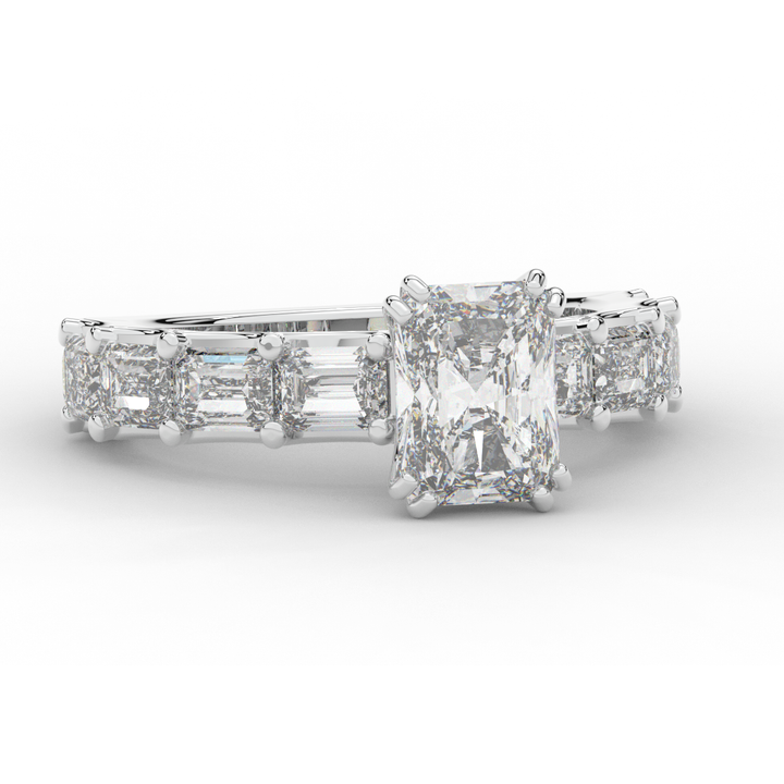 3.75CT.TW RADIANT LAB DIAMOND SOLITAIRE ENGAGEMENT RING