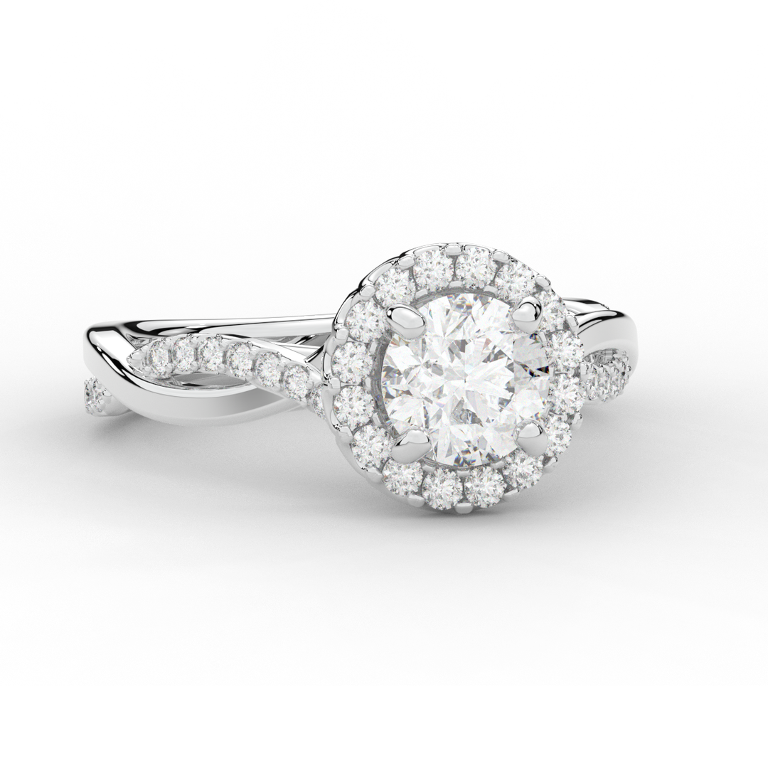 1.30CT.TW ROUND LAB DIAMOND ENGAGEMENT RING