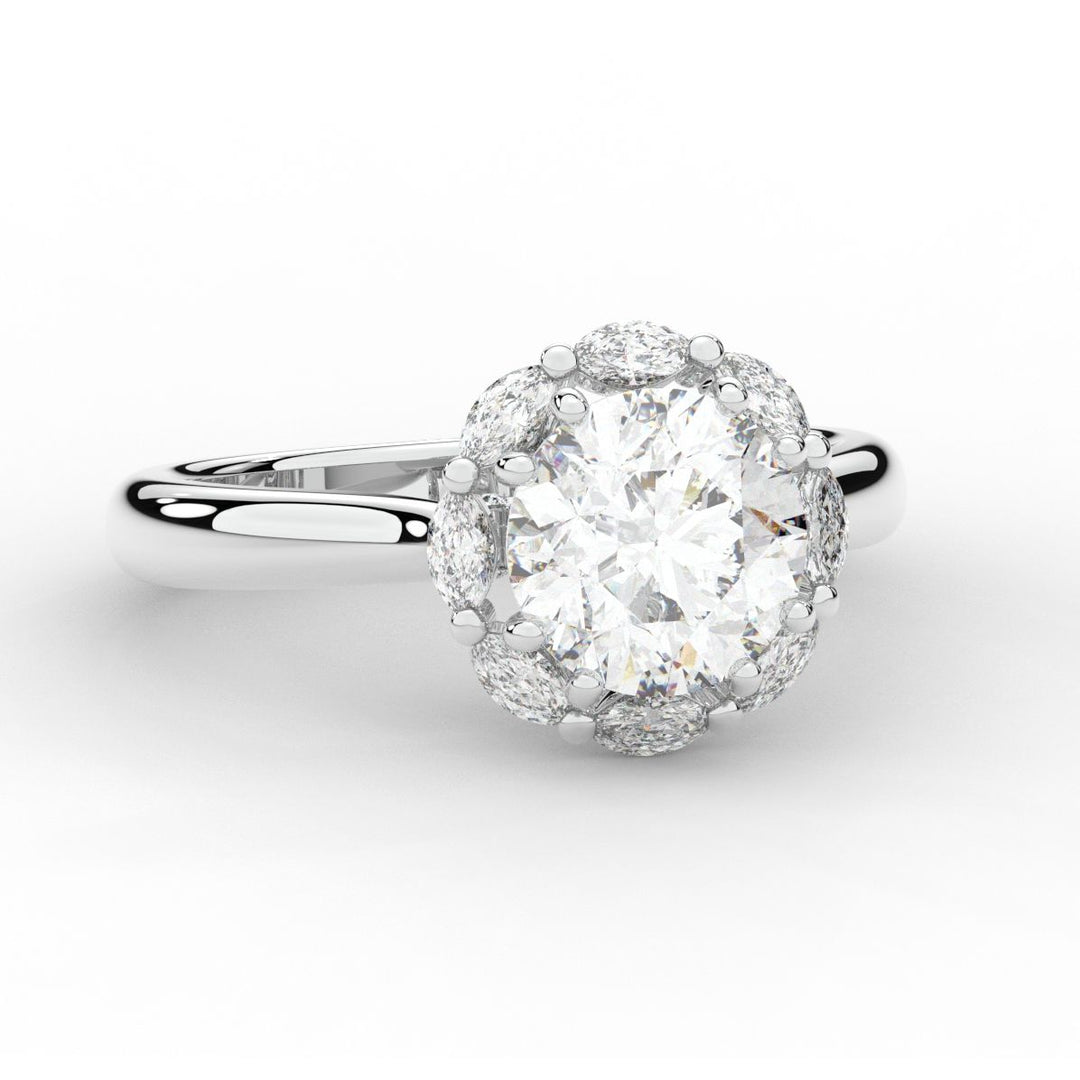 2.40CT.TW ROUND LAB DIAMOND HALO ENGAGEMENT RING