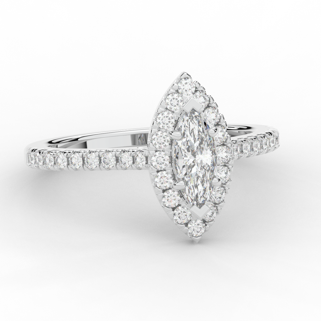 0.80CT.TW MARQUISE LAB DIAMOND HALO ENGAGEMENT RING