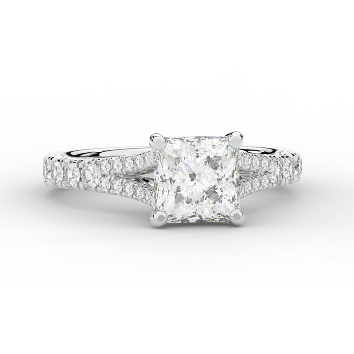 2.45CT.TW PRINCESS LAB DIAMOND ENGAGEMENT RING