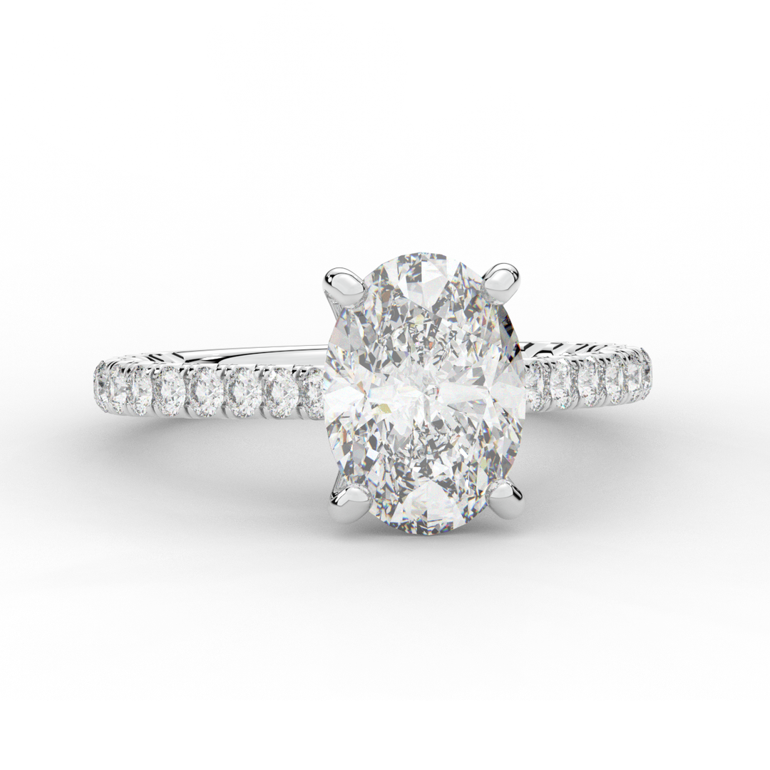 2.40CT.TW OVAL LAB DIAMOND ENGAGEMENT RING