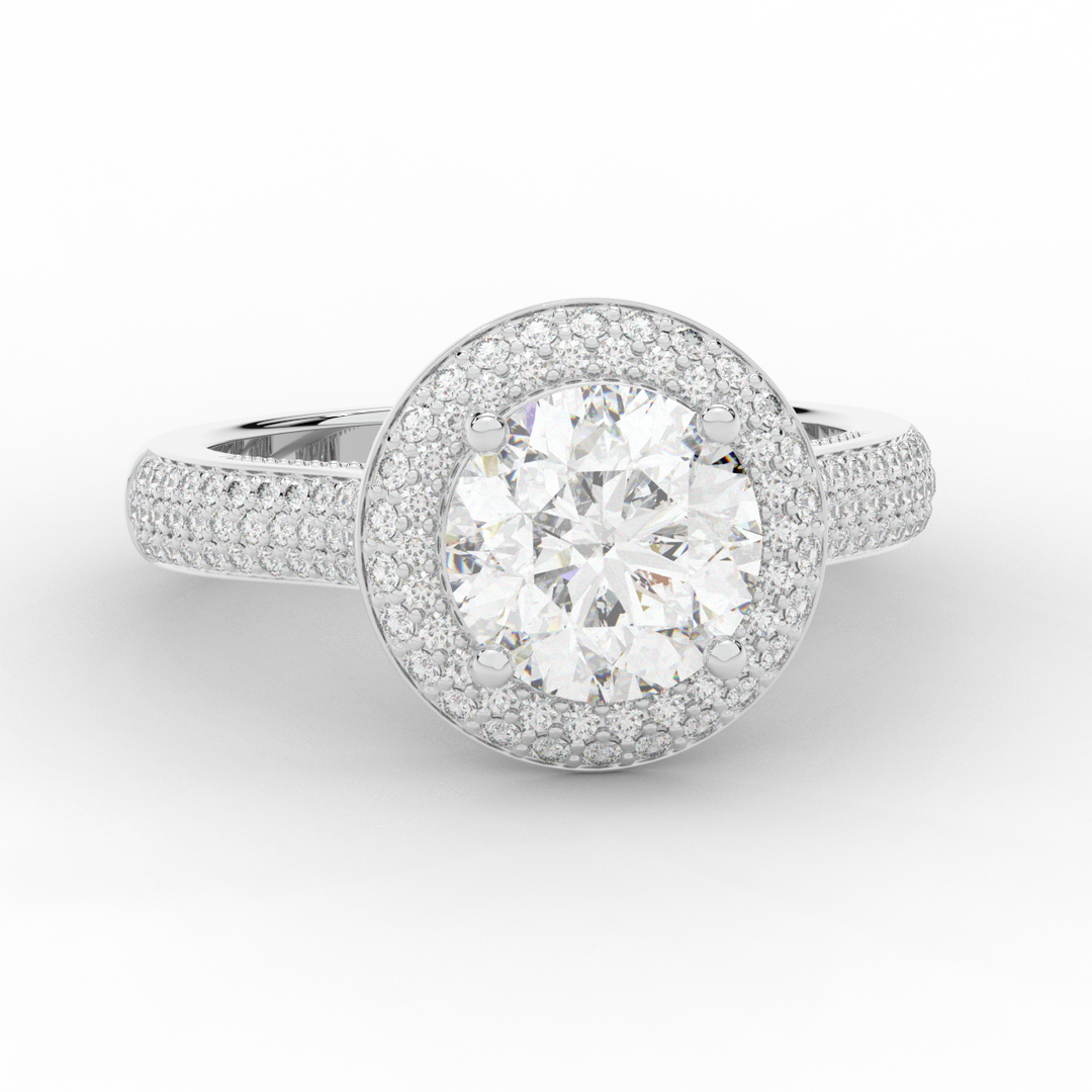 2.45CT.TW ROUND LAB DIAMOND HALO ENGAGEMENT RING