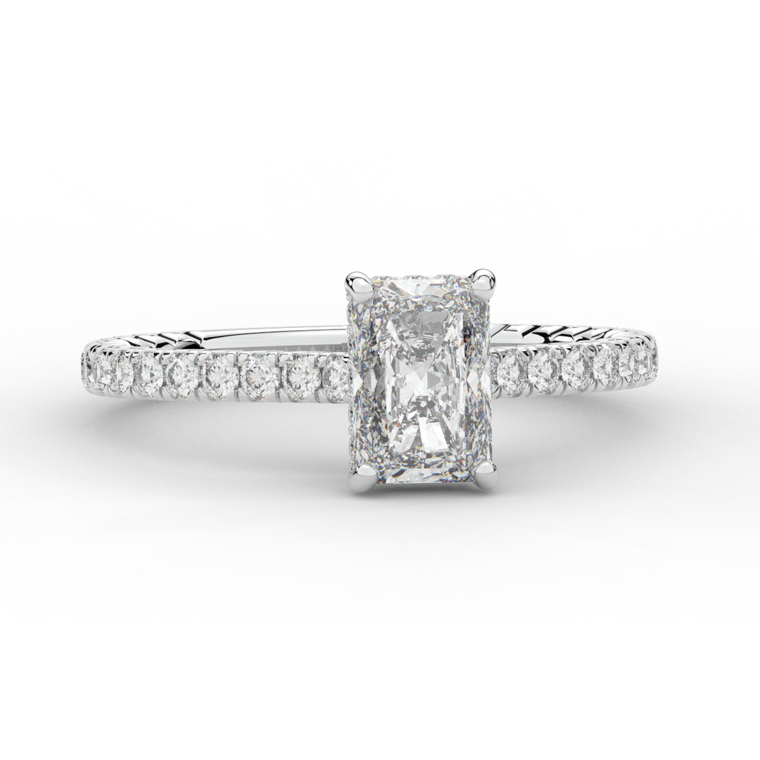 2.10CT.TW RADIANT LAB DIAMOND UNDERHALO SOLITAIRE ENGAGEMENT RING