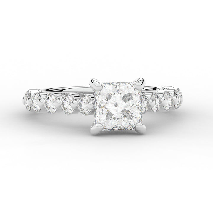 3.90CT.TW PRINCESS LAB DIAMOND ENGAGEMENT RING