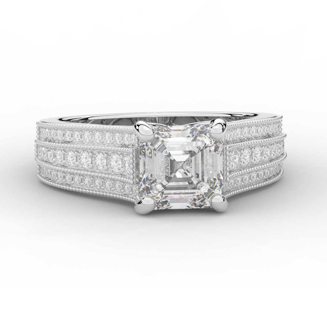 3.55CT.TW ASSCHER LAB DIAMOND ENGAGEMENT RING