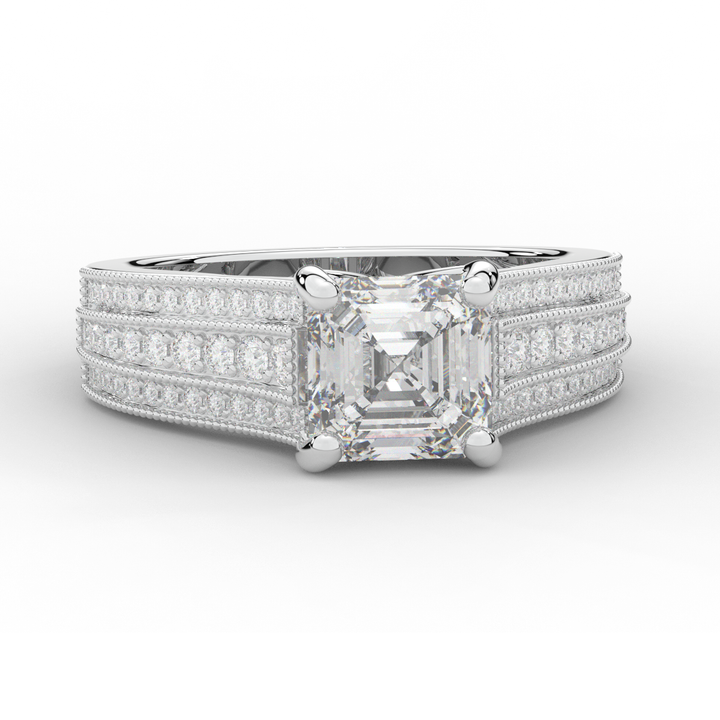 3.55CT.TW ASSCHER LAB DIAMOND ENGAGEMENT RING