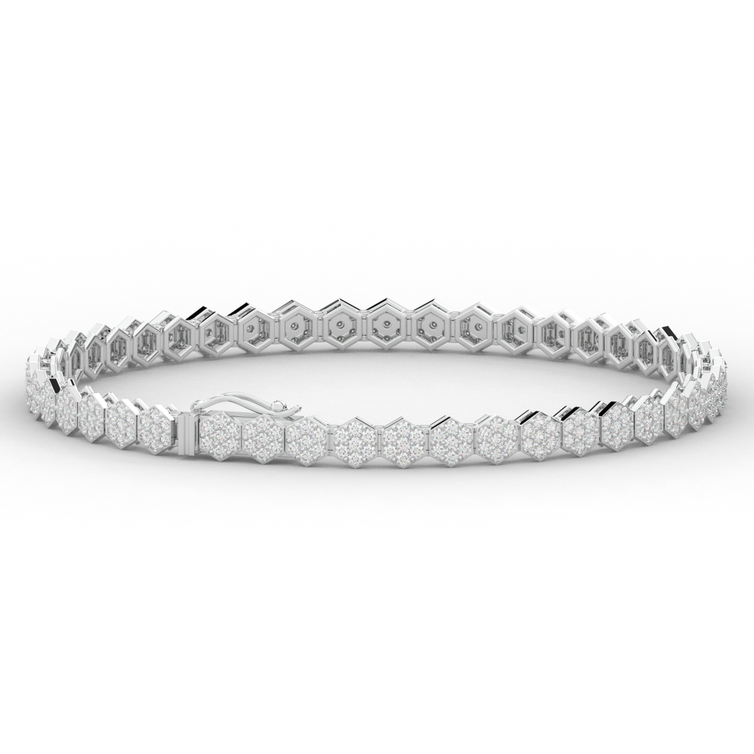 2.50CT.TW ROUND LAB DIAMOND CLUSTER TENNIS BRACELET - Nazarelle