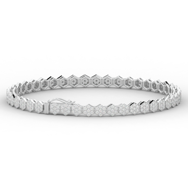 2.50CT.TW ROUND LAB DIAMOND CLUSTER TENNIS BRACELET - Nazarelle