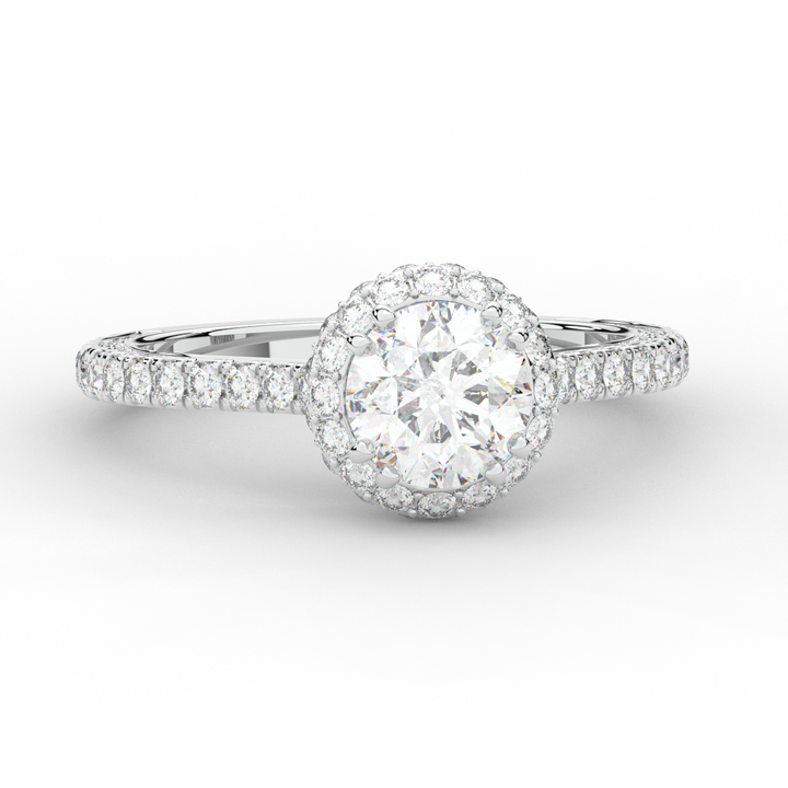 1.90CT.TW ROUND LAB DIAMOND HALO ENGAGEMENT RING