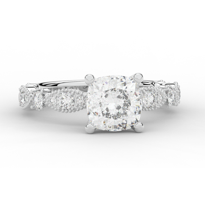 2.50CT.TW CUSHION LAB DIAMOND SOLITAIRE ENGAGEMENT RING