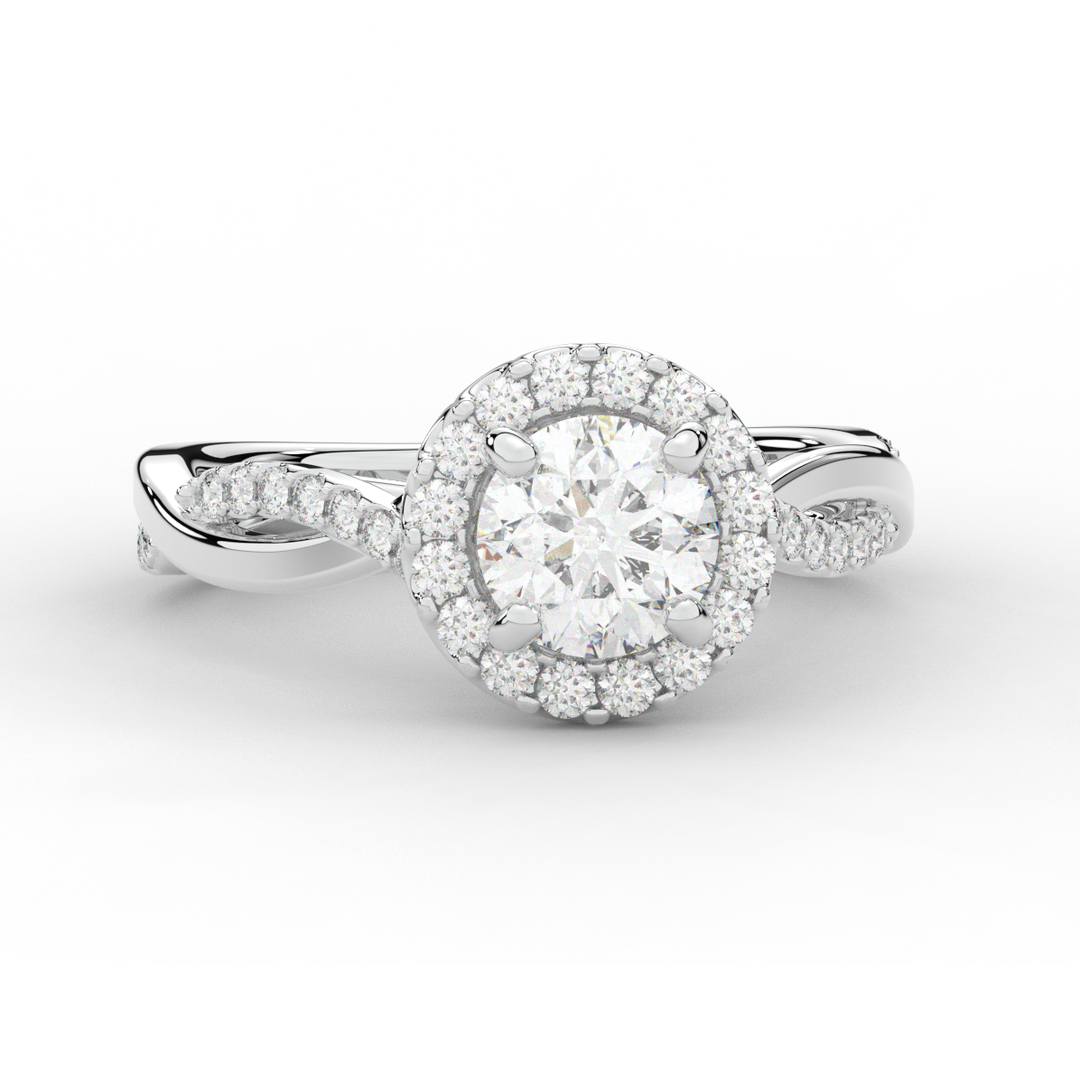 1.30CT.TW ROUND LAB DIAMOND ENGAGEMENT RING