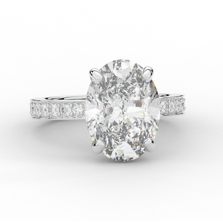 4.30CT.TW OVAL LAB DIAMOND BAND ENGAGEMENT RING