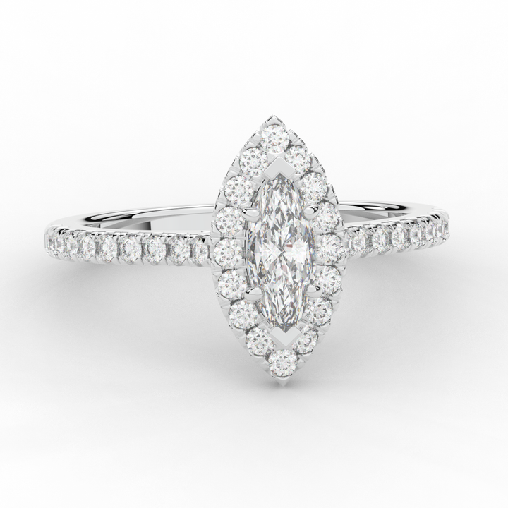 0.80CT.TW MARQUISE LAB DIAMOND HALO ENGAGEMENT RING