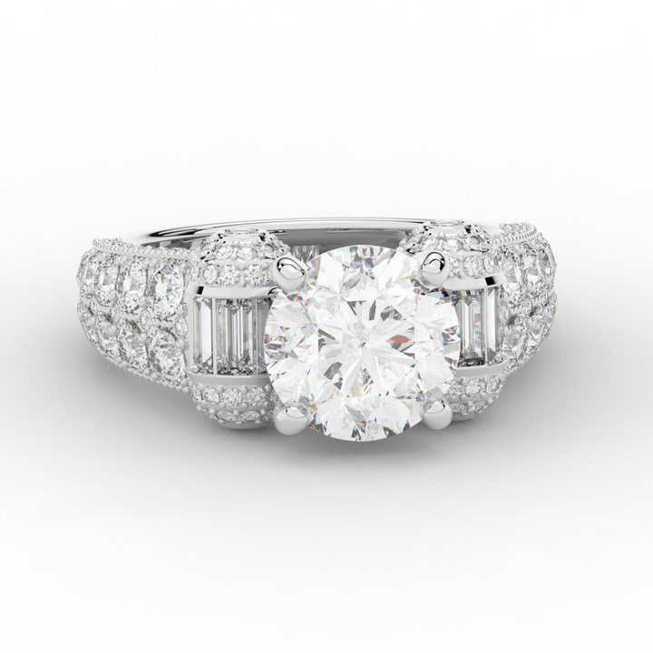 4.75CT.TW ROUND LAB DIAMOND ENGAGEMENT RING