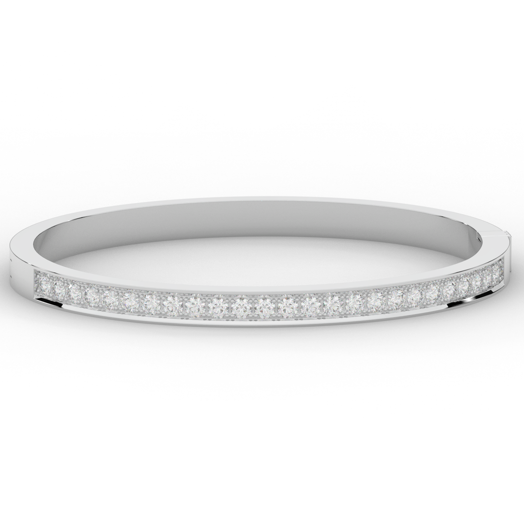 1.25CT.TW ROUND LAB DIAMOND BANGLE