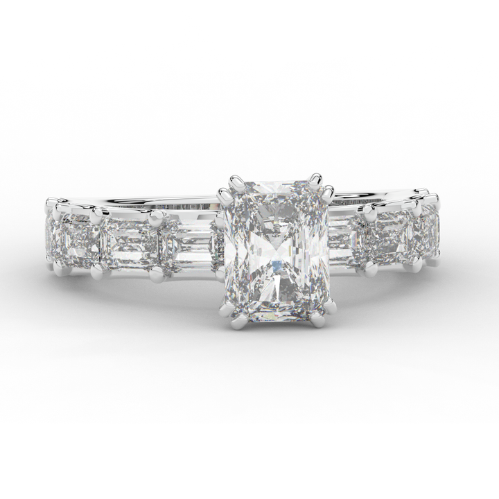 3.75CT.TW RADIANT LAB DIAMOND SOLITAIRE ENGAGEMENT RING