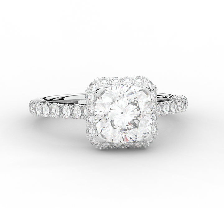 2.75CT.TW CUSHION LAB DIAMOND HALO ENGAGEMENT RING