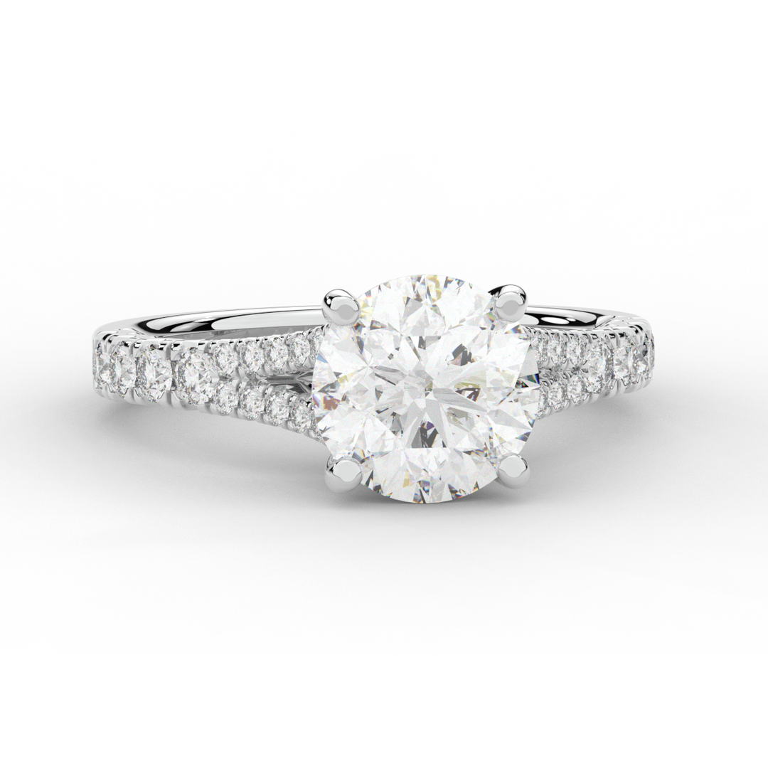 2.45CT.TW ROUND LAB DIAMOND ENGAGEMENT RING