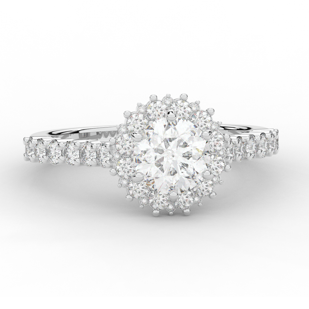 1.60CT.TW ROUND LAB DIAMOND HALO ENGAGEMENT RING