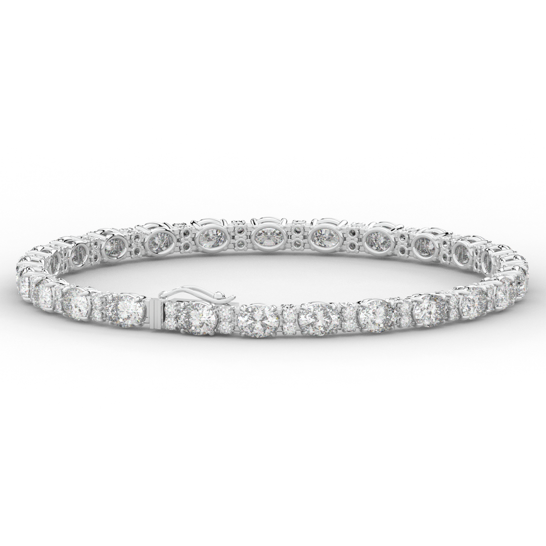 9.25CT.TW OVAL AND ROUND LAB DIAMOND TENNIS BRACELET - Nazarelle